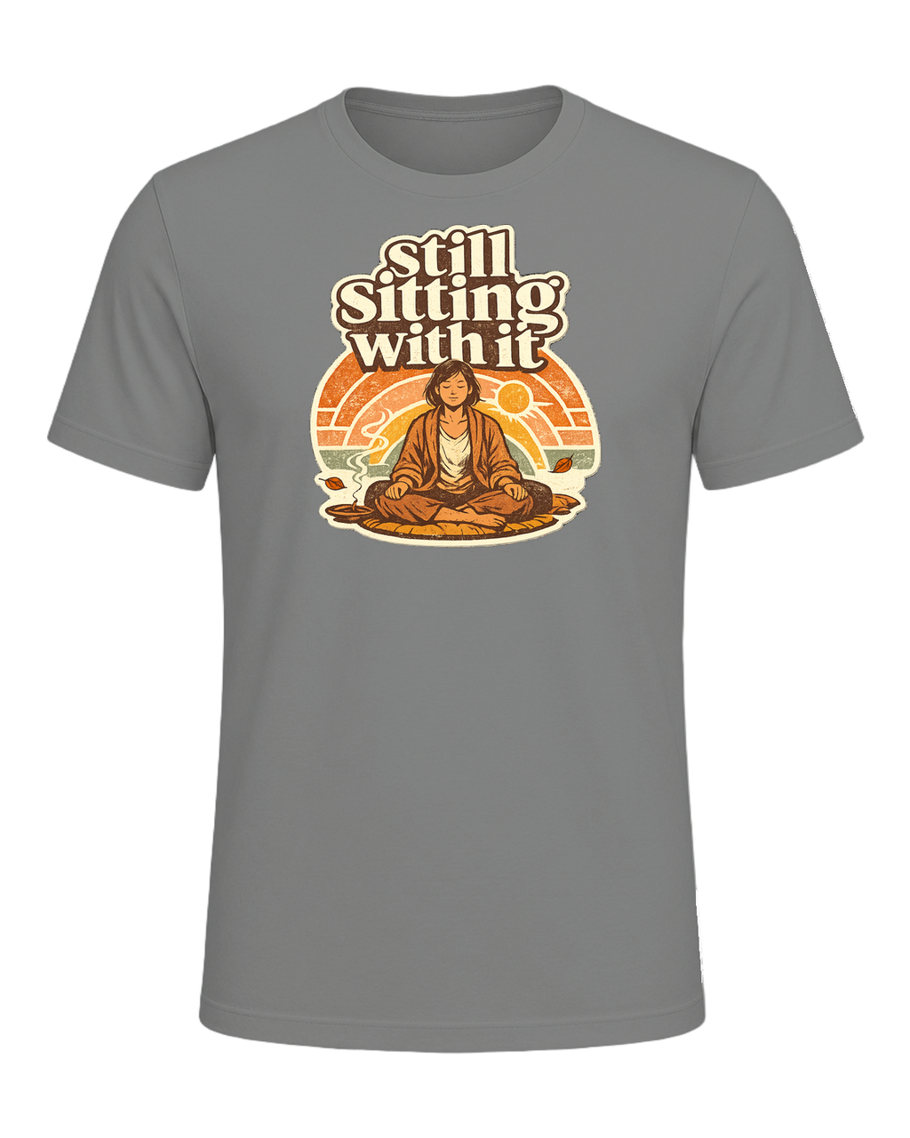 Still Sitting With It Tee — Deep Heather