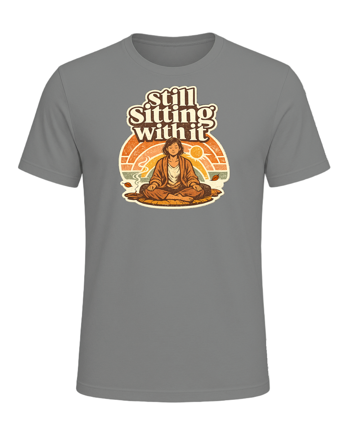 Still Sitting With It Tee — Deep Heather