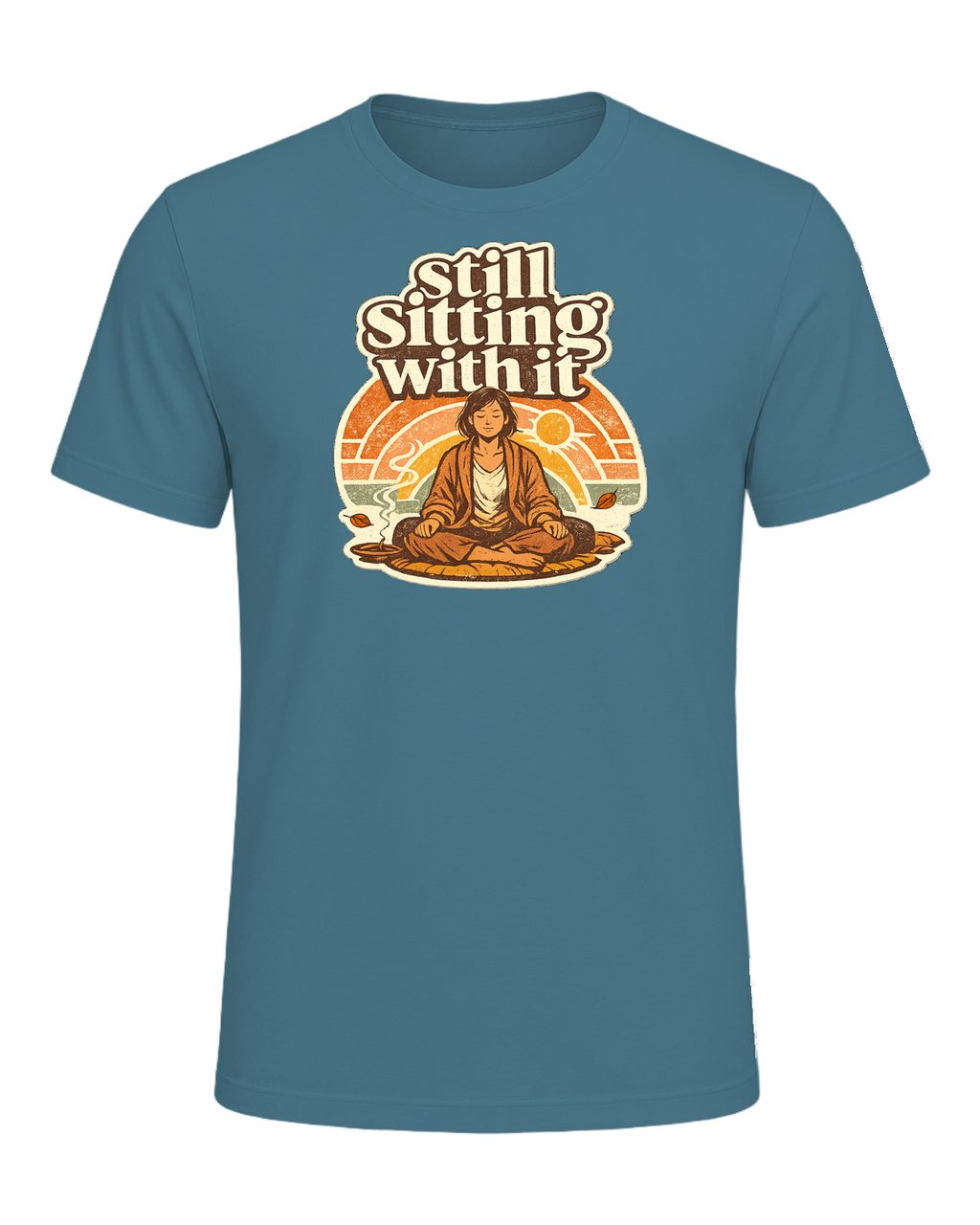 Still Sitting With It Tee — Heather Deep Teal