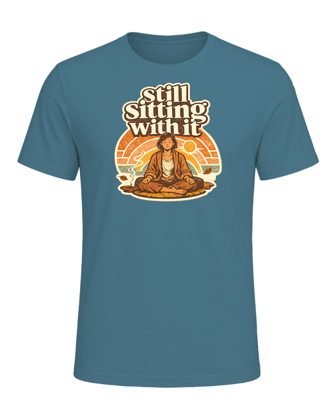 Still Sitting With It Tee — Heather Deep Teal