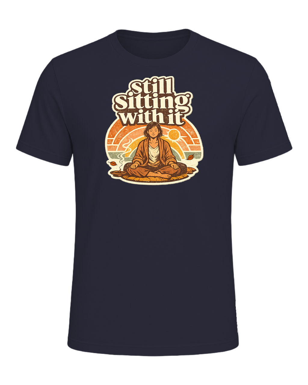 Still Sitting With It Tee — Heather Navy