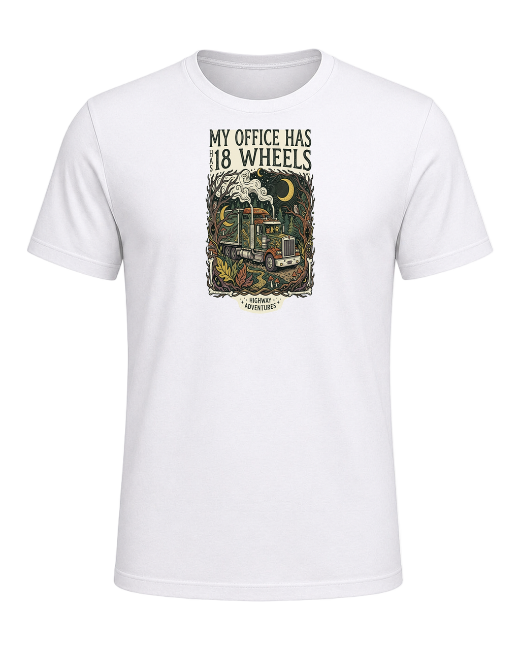 My office has 18 wheels — White