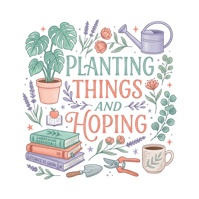 PLANTING THINGS AND HOPING — Cute Watercolor Tee