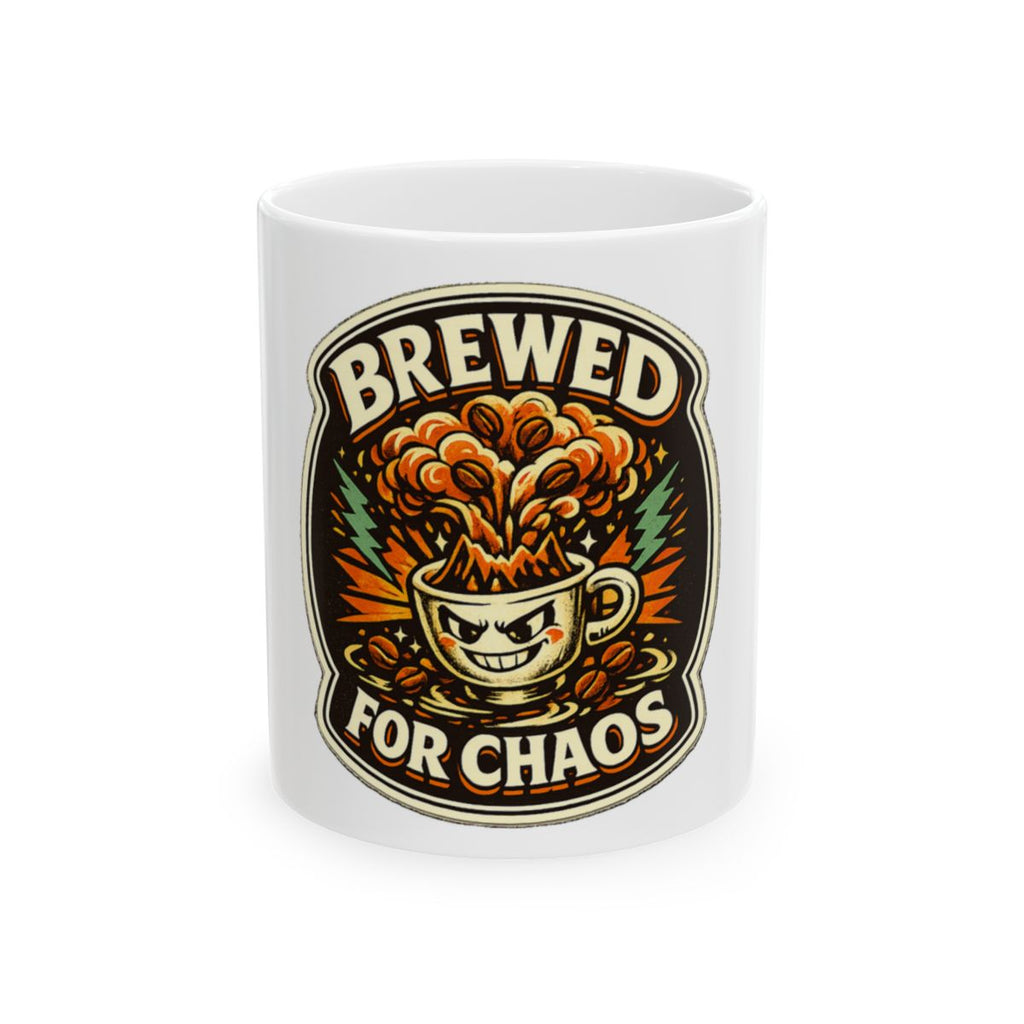 A bold retro coffee badge tee for anyone who is fully brewed for chaos. Mug