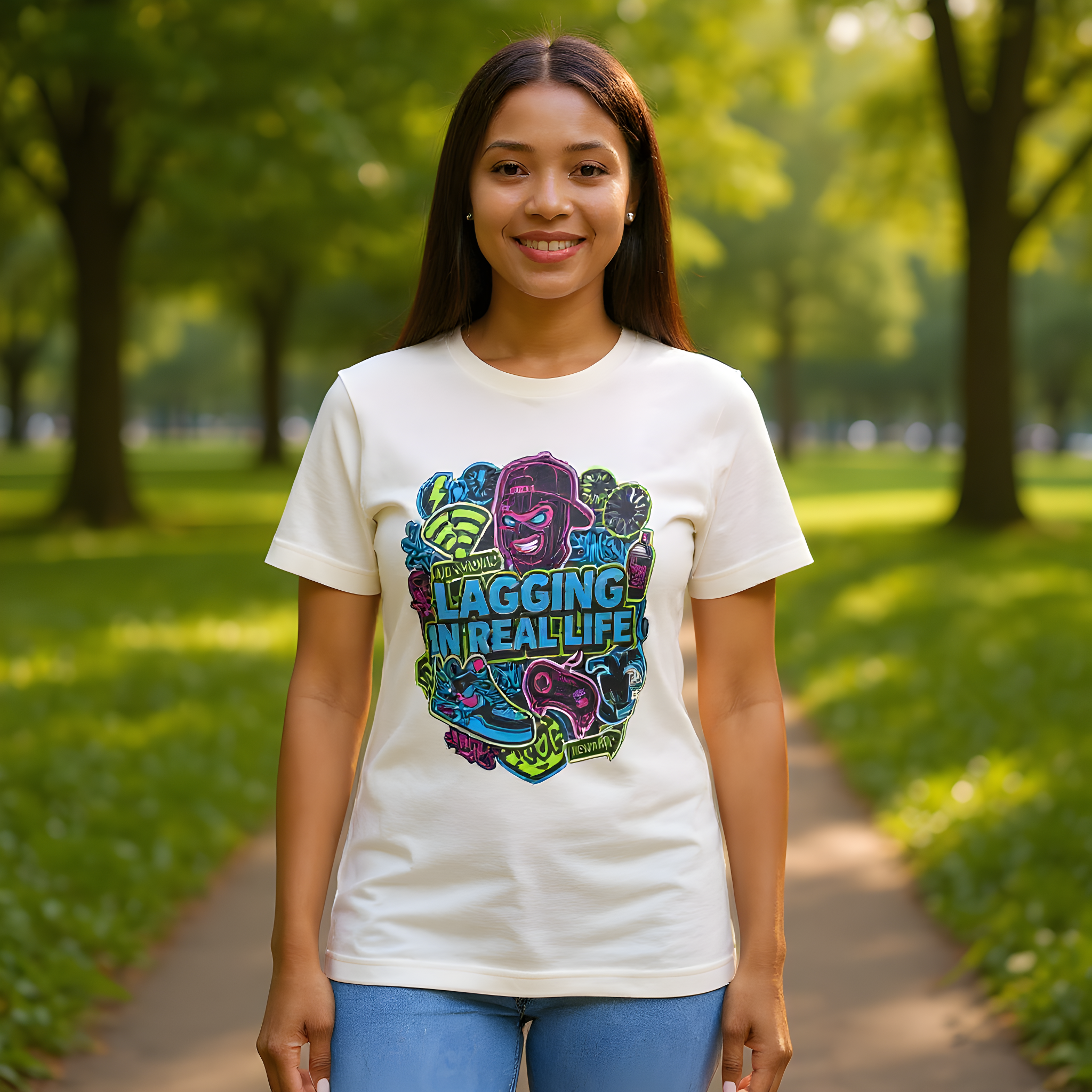 Gamer Gift T-Shirt — Lagging in Real Life — t-shirt design