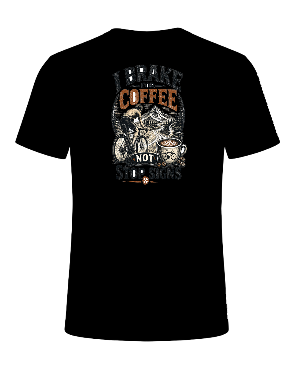 I BRAKE FOR COFFEE NOT STOP SIGNS — Black
