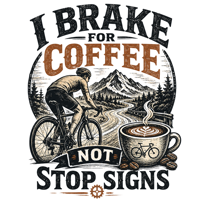 I BRAKE FOR COFFEE NOT STOP SIGNS - Sticker Graphic