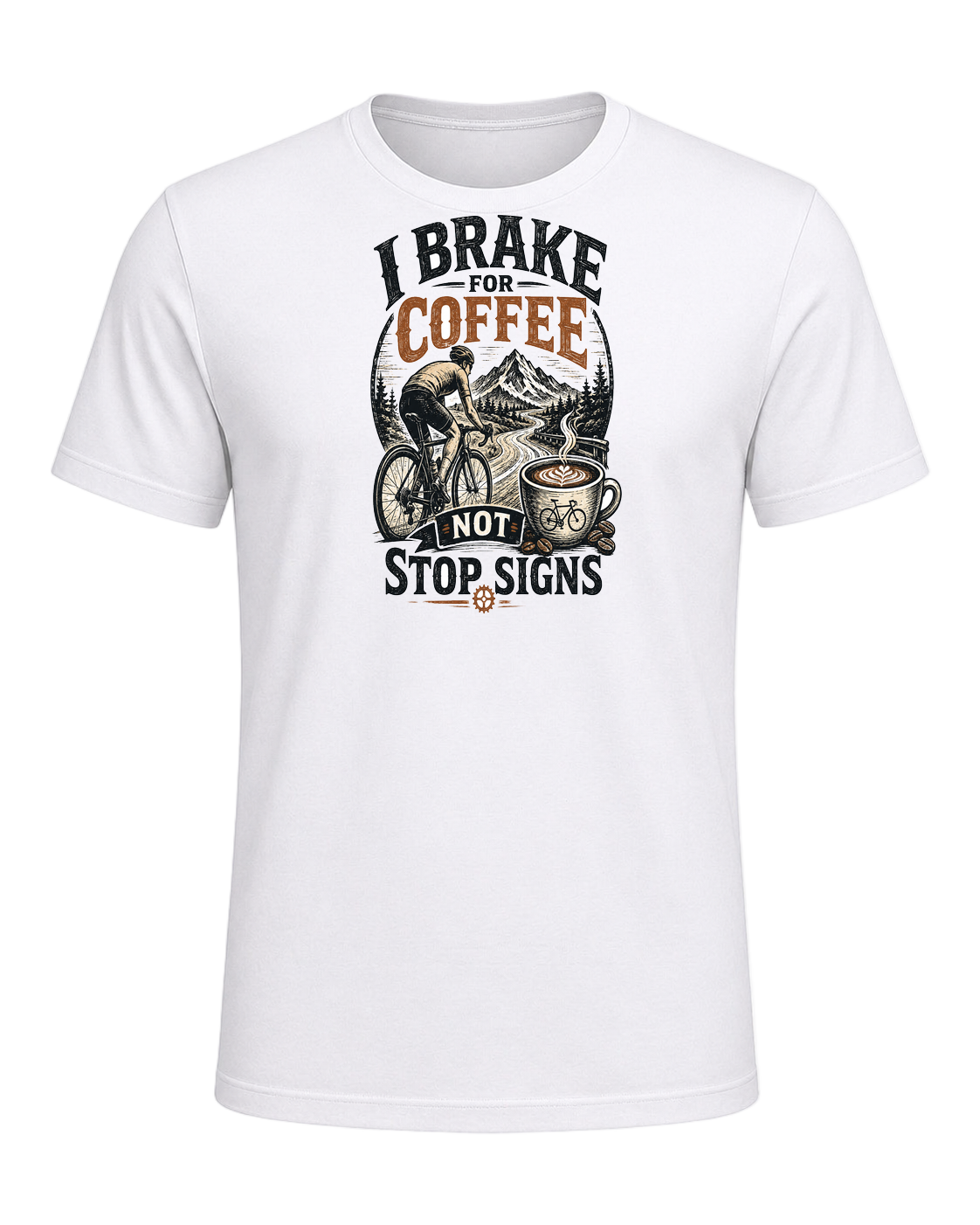 I BRAKE FOR COFFEE NOT STOP SIGNS — White