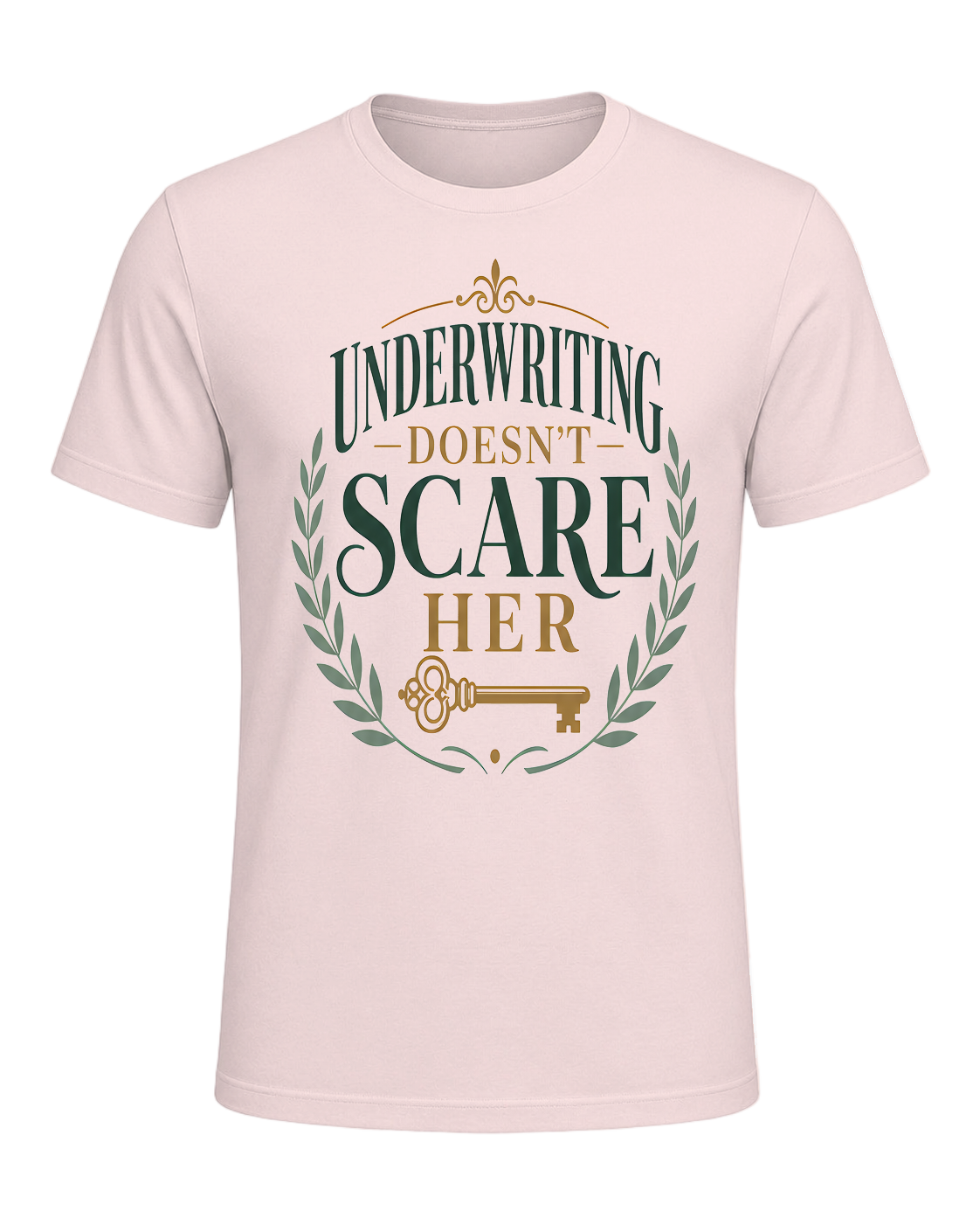 UNDERWRITING DOESN'T SCARE HER — Soft Pink