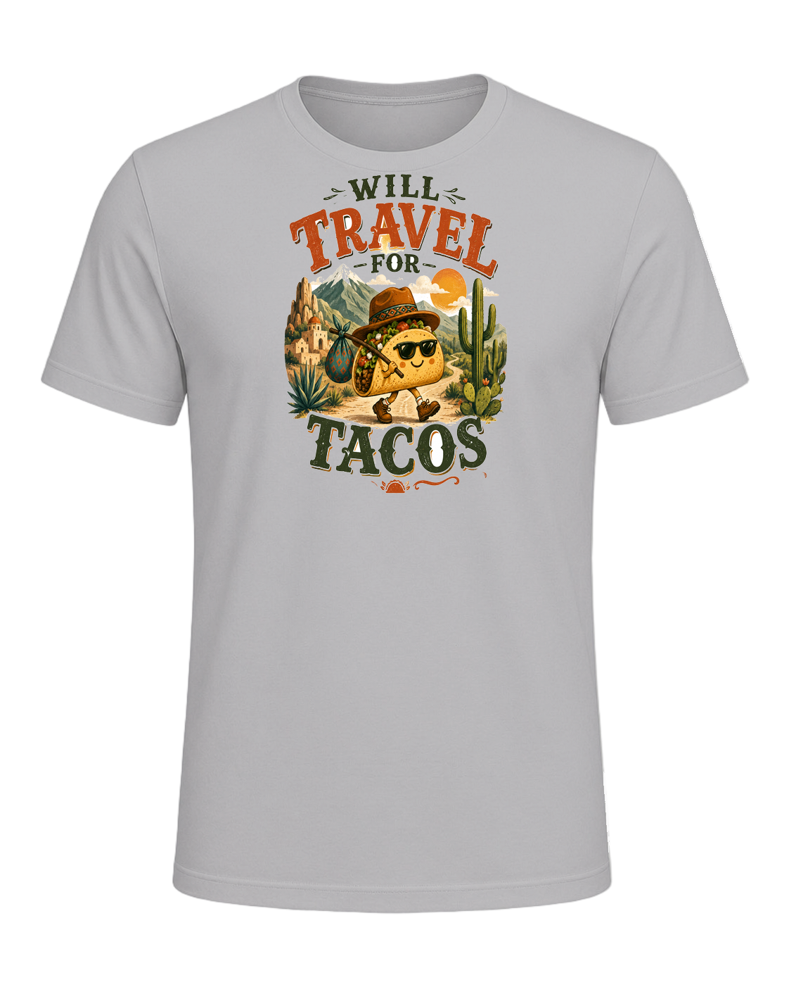 WILL TRAVEL FOR TACOS — Athletic Heather
