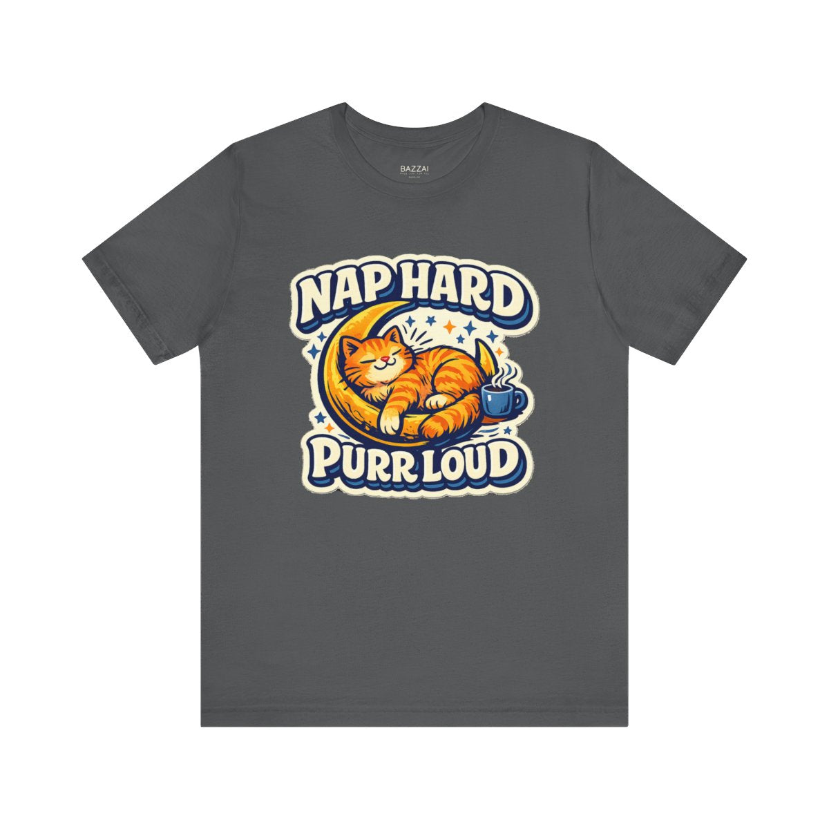 Cat Gift Idea T-Shirt — Nap Hard, Purr Loud — t-shirt design by Margaux
