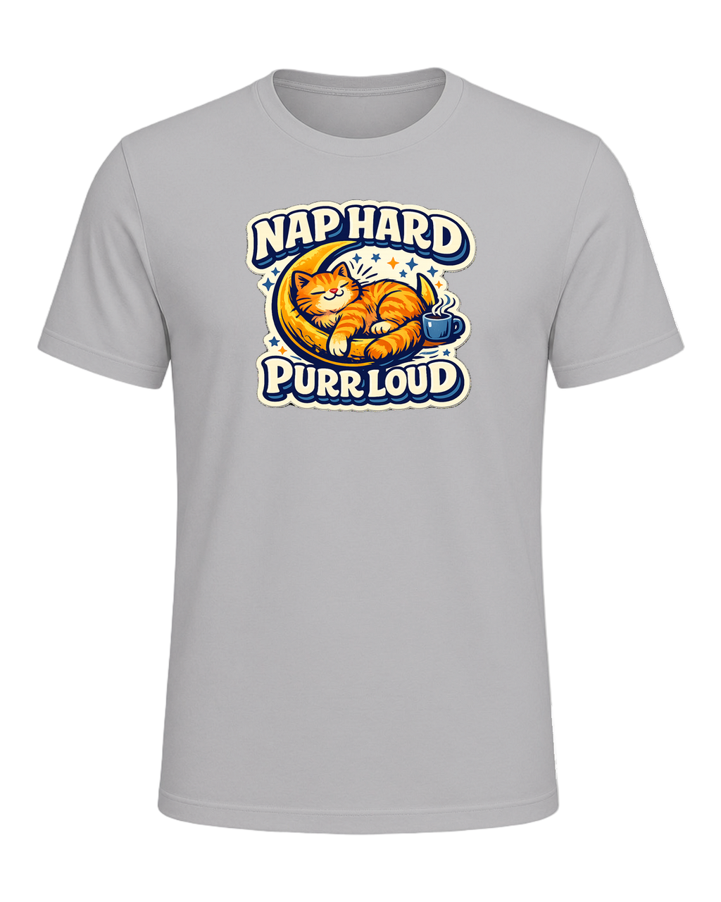 Nap Hard, Purr Loud Tee — Athletic Heather
