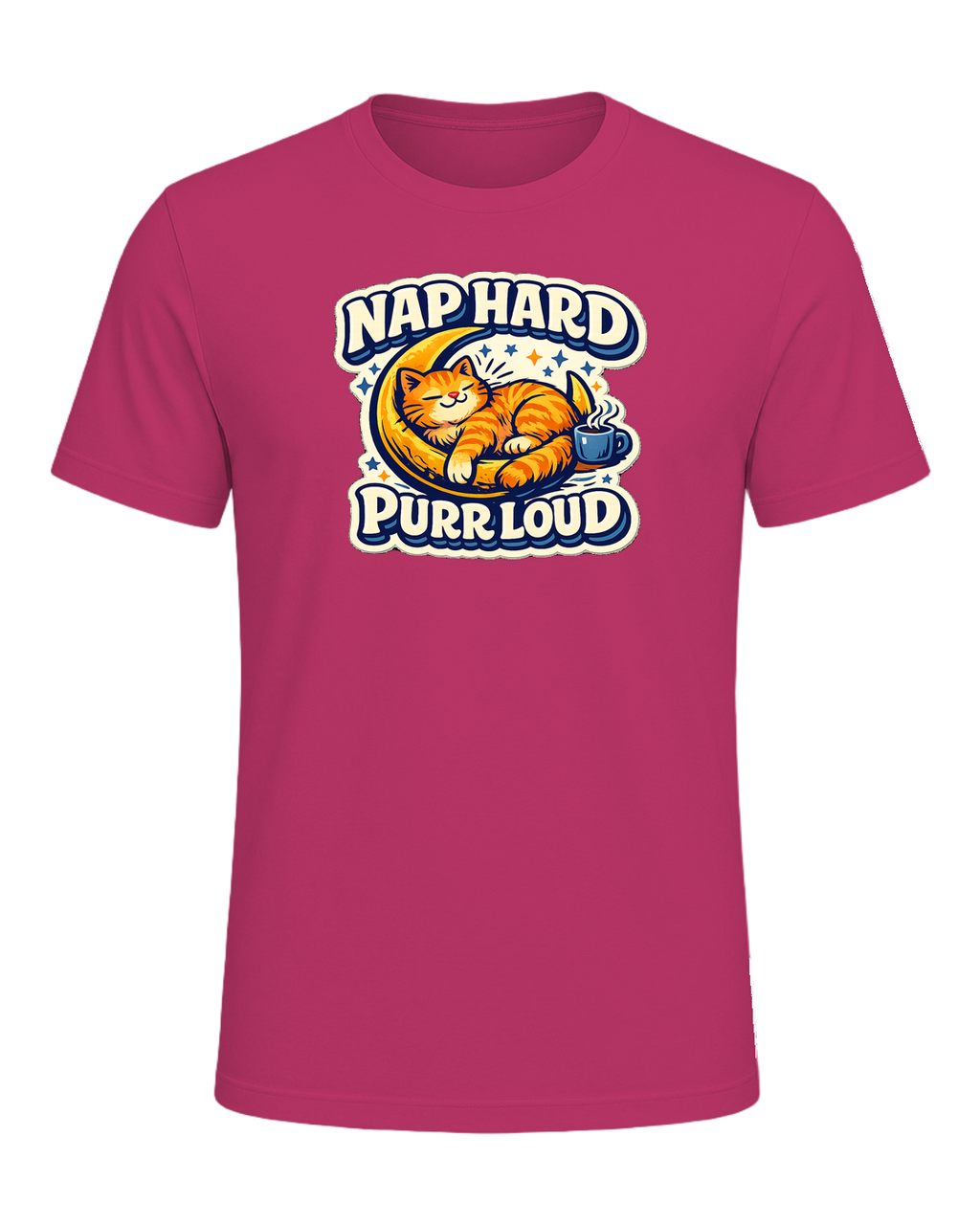 Nap Hard, Purr Loud Tee — Berry