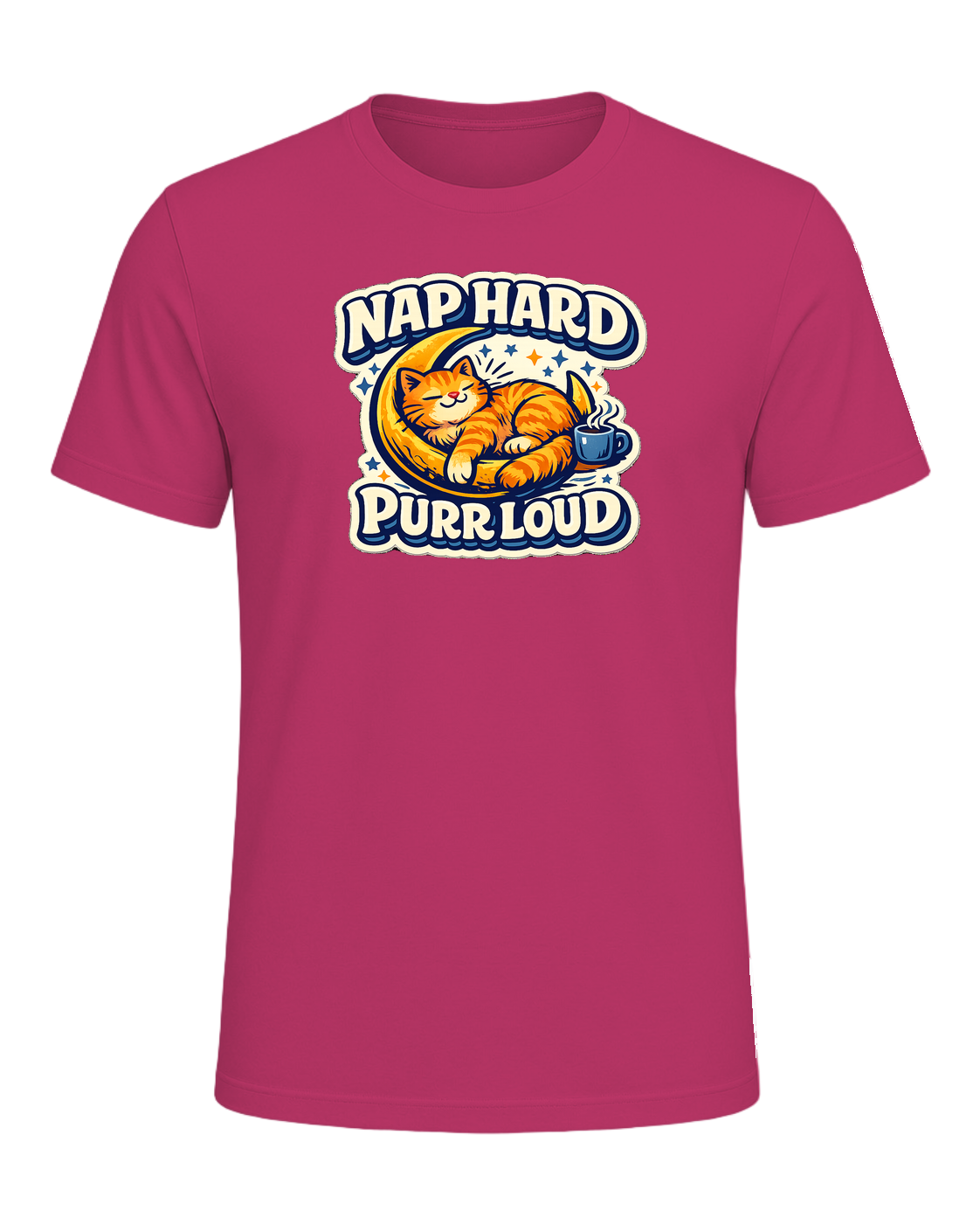 Nap Hard, Purr Loud Tee — Berry