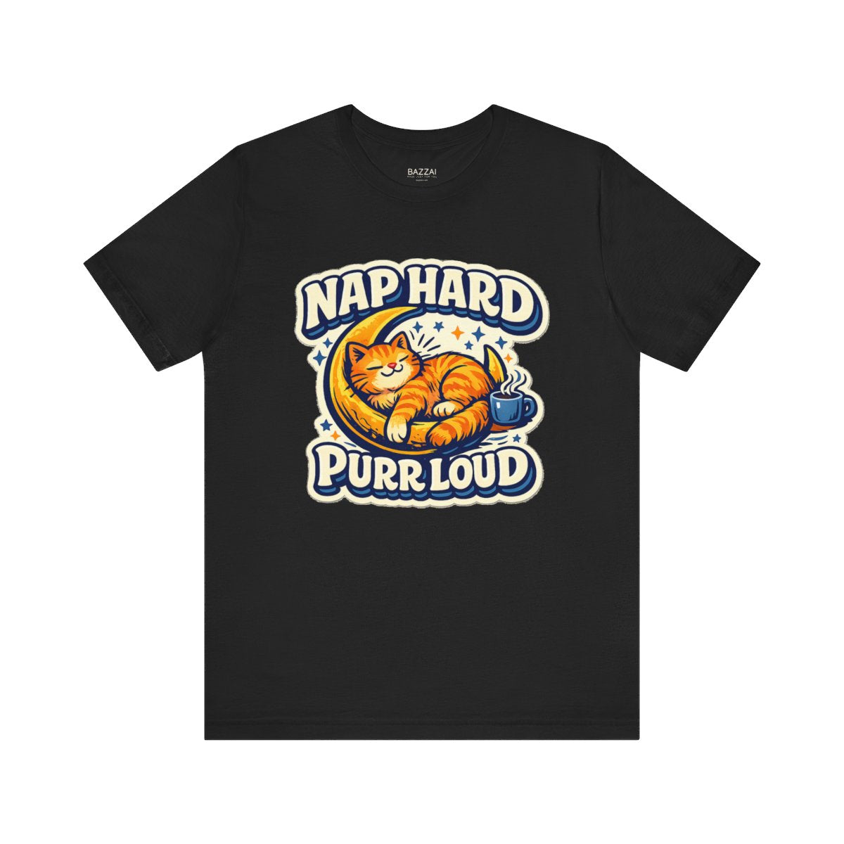Cat Gift Idea T-Shirt — Nap Hard, Purr Loud — t-shirt design by Margaux