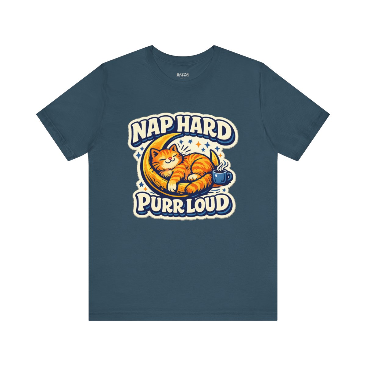 Cat Gift Idea T-Shirt — Nap Hard, Purr Loud — t-shirt design by Margaux