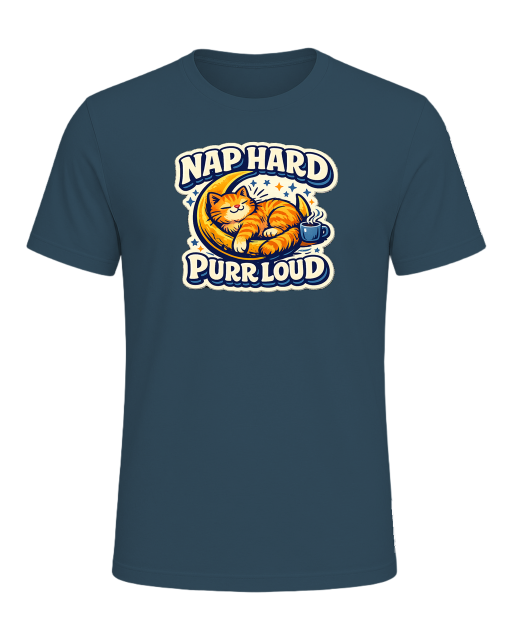 Nap Hard, Purr Loud Tee — Deep Teal