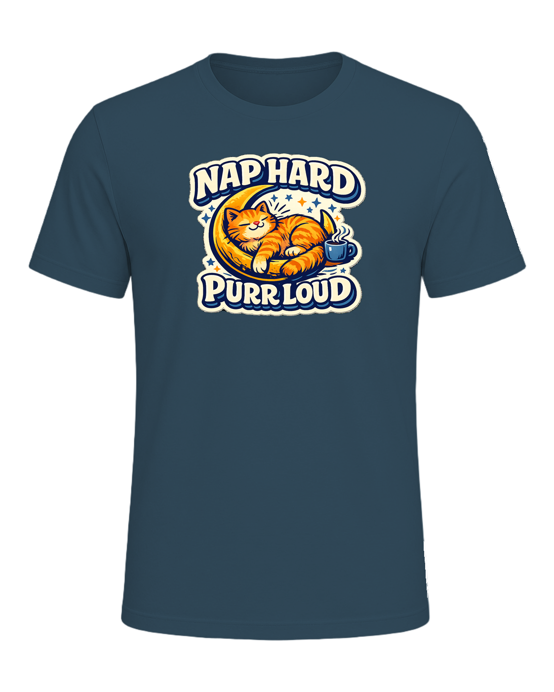 Nap Hard, Purr Loud Tee — Deep Teal