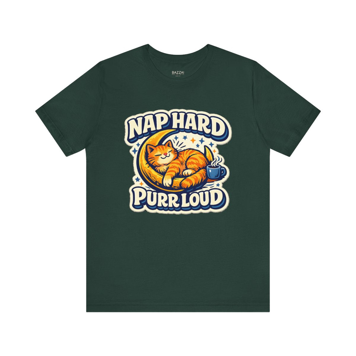 Cat Gift Idea T-Shirt — Nap Hard, Purr Loud — t-shirt design by Margaux