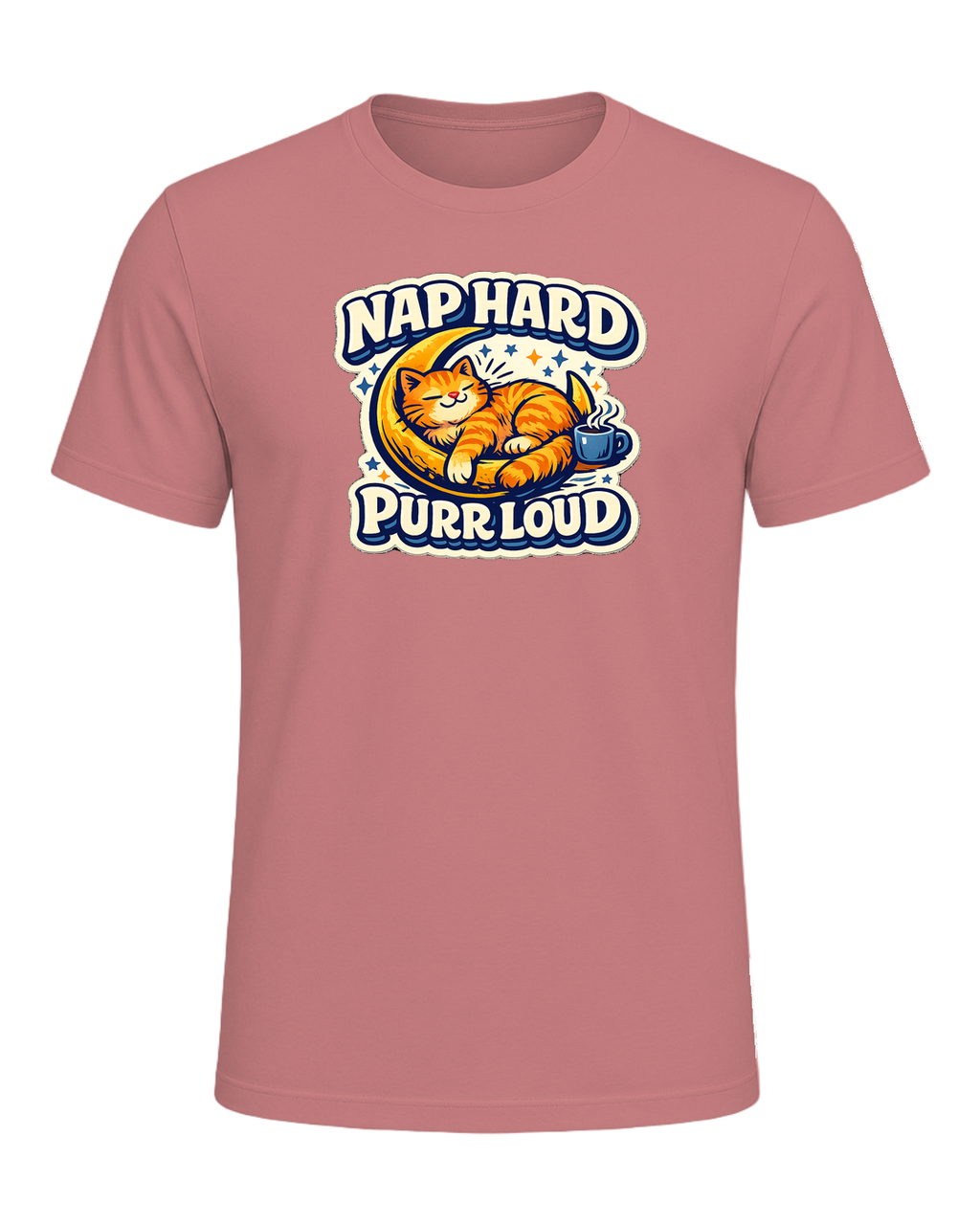 Nap Hard, Purr Loud Tee — Heather Mauve