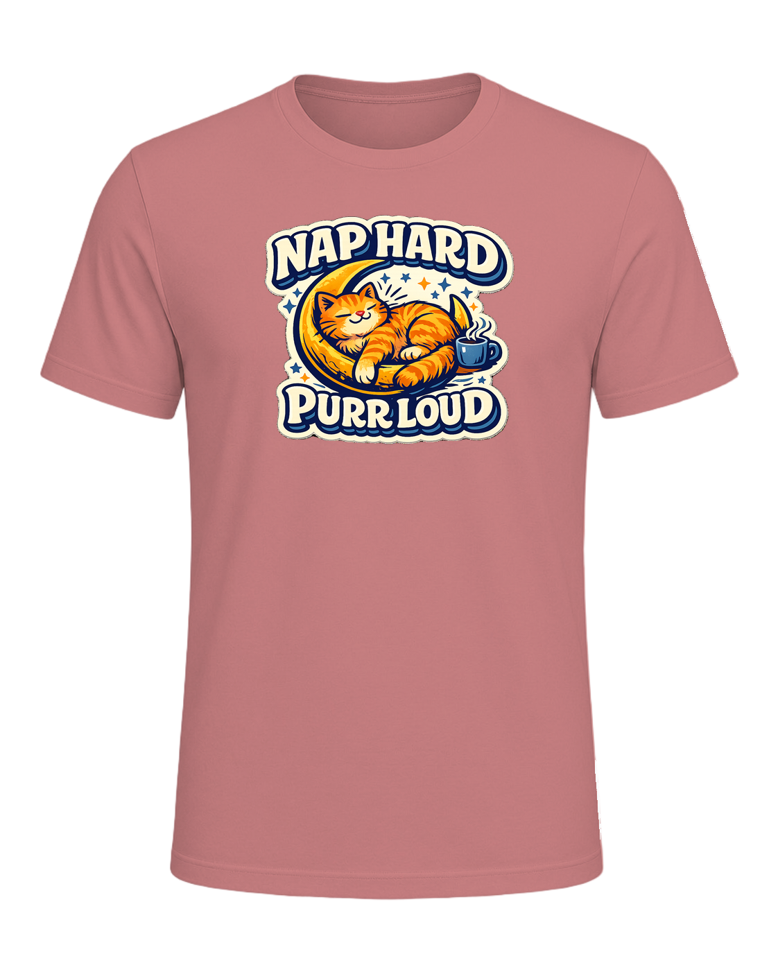 Nap Hard, Purr Loud Tee — Heather Mauve