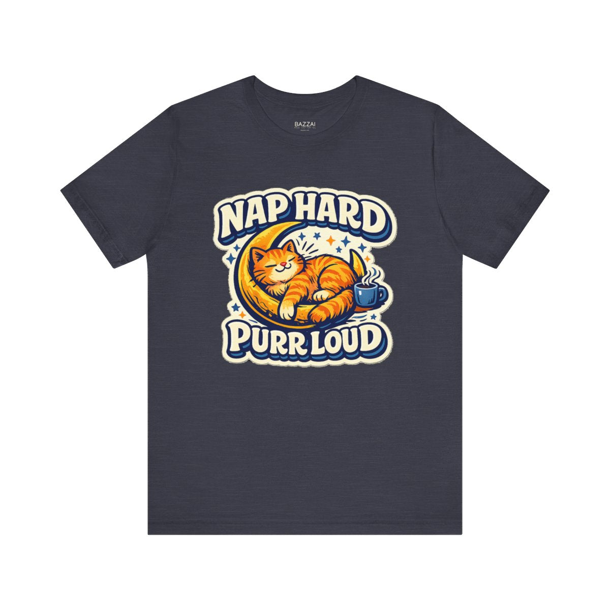 Cat Gift Idea T-Shirt — Nap Hard, Purr Loud — t-shirt design by Margaux