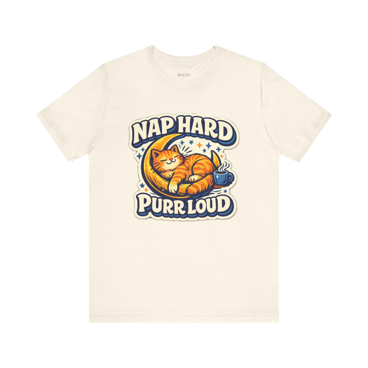Cat Gift Idea T-Shirt — Nap Hard, Purr Loud — t-shirt design by Margaux