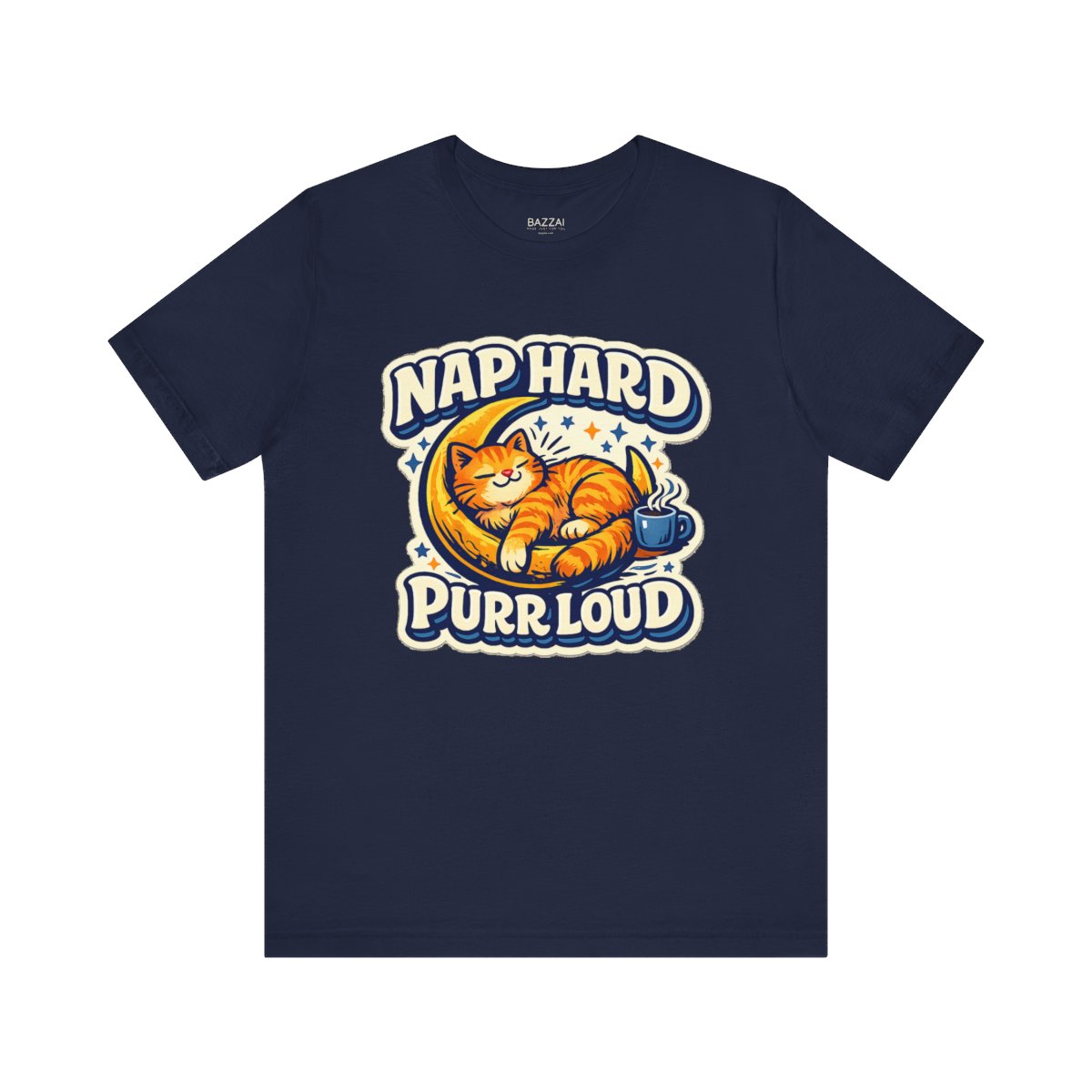 Cat Gift Idea T-Shirt — Nap Hard, Purr Loud — t-shirt design by Margaux