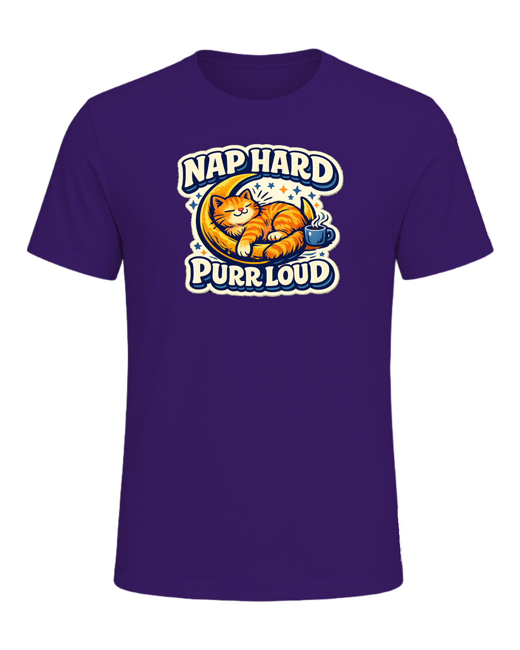 Nap Hard, Purr Loud Tee — Team Purple