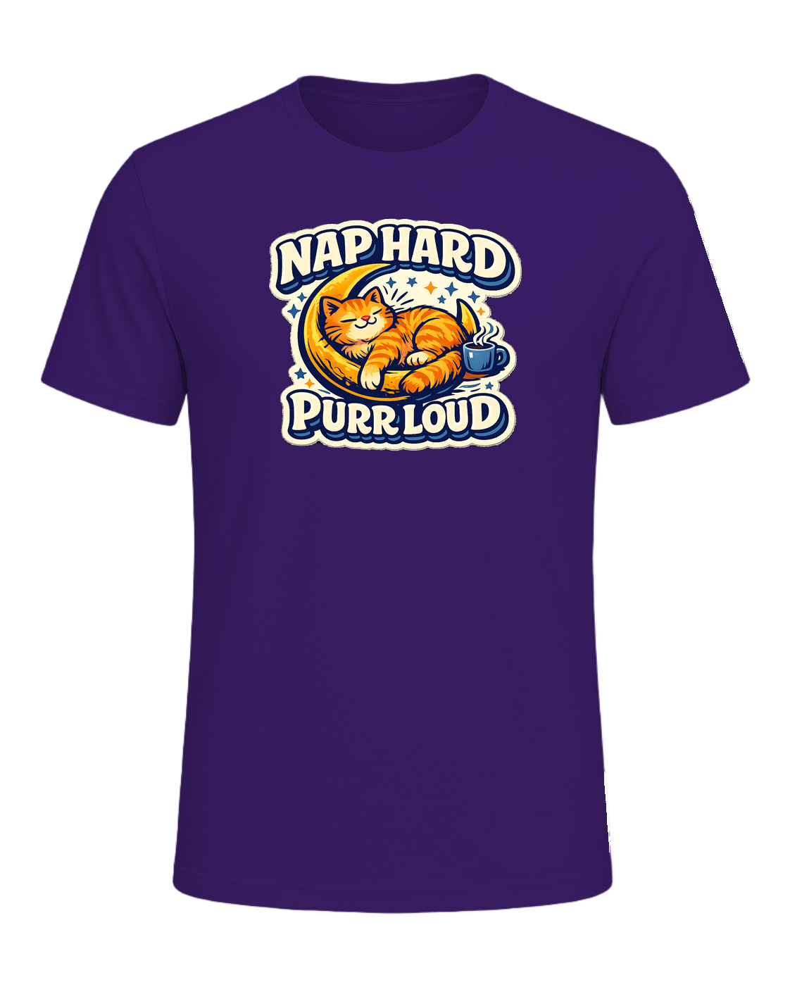 Nap Hard, Purr Loud Tee — Team Purple