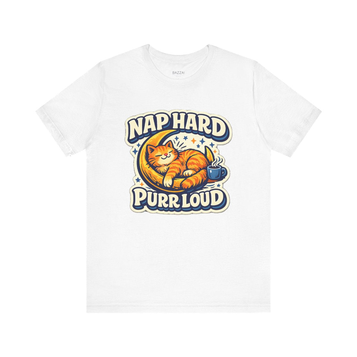 Cat Gift Idea T-Shirt — Nap Hard, Purr Loud — t-shirt design by Margaux