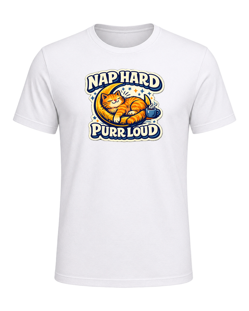 Nap Hard, Purr Loud Tee — White