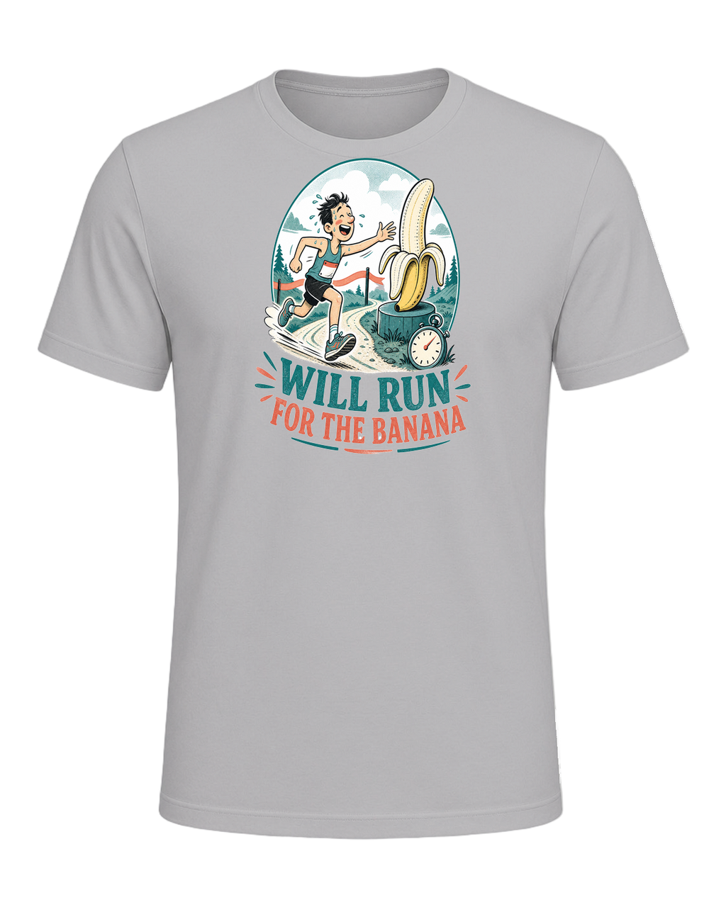 WILL RUN FOR THE BANANA — Athletic Heather