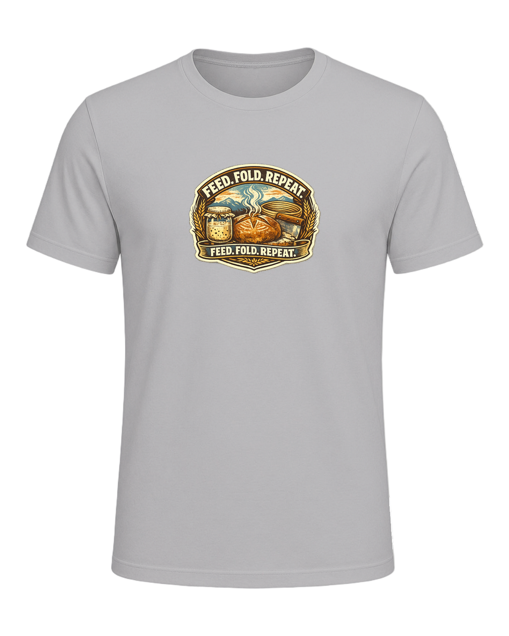 Feed. Fold. Repeat. Tee — Athletic Heather