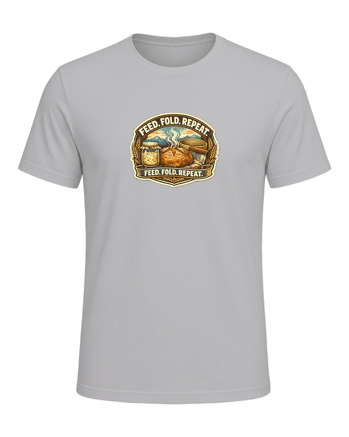 Feed. Fold. Repeat. Tee — Athletic Heather