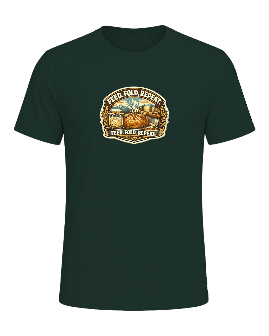 Feed. Fold. Repeat. Tee — Forest