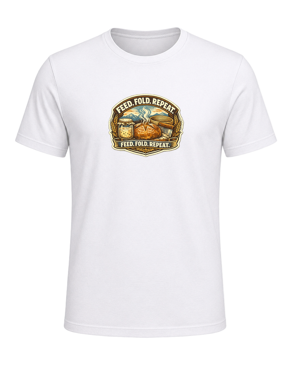 Feed. Fold. Repeat. Tee — White