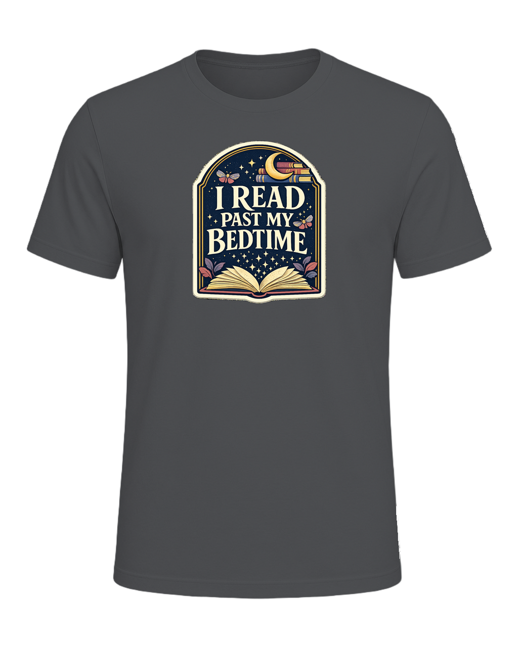 I Read Past My Bedtime Tee — Asphalt