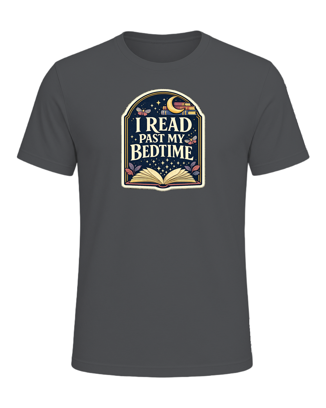 I Read Past My Bedtime Tee — Asphalt