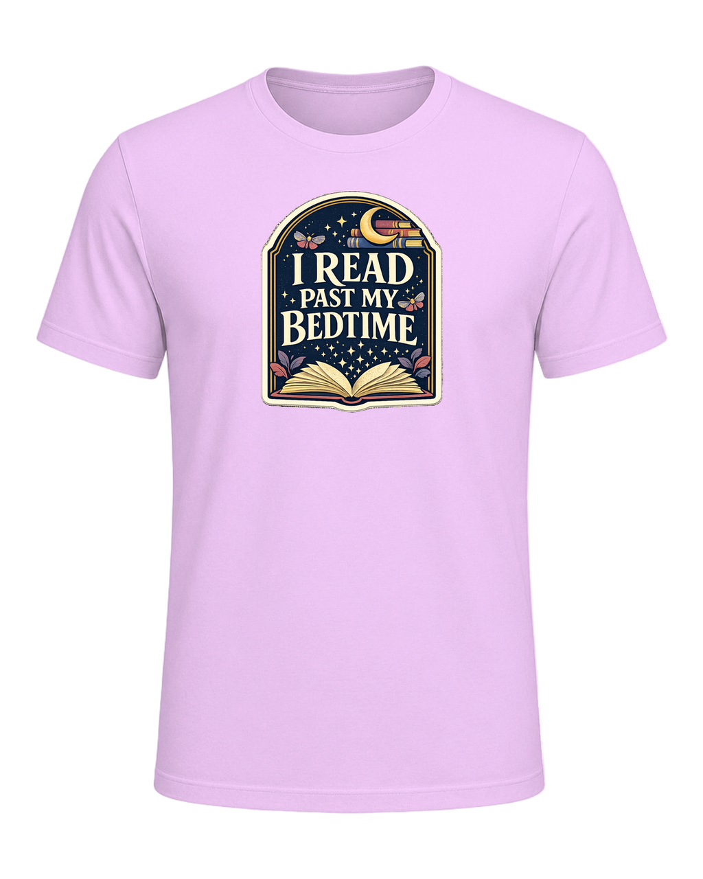 I Read Past My Bedtime Tee — Heather Prism Lilac