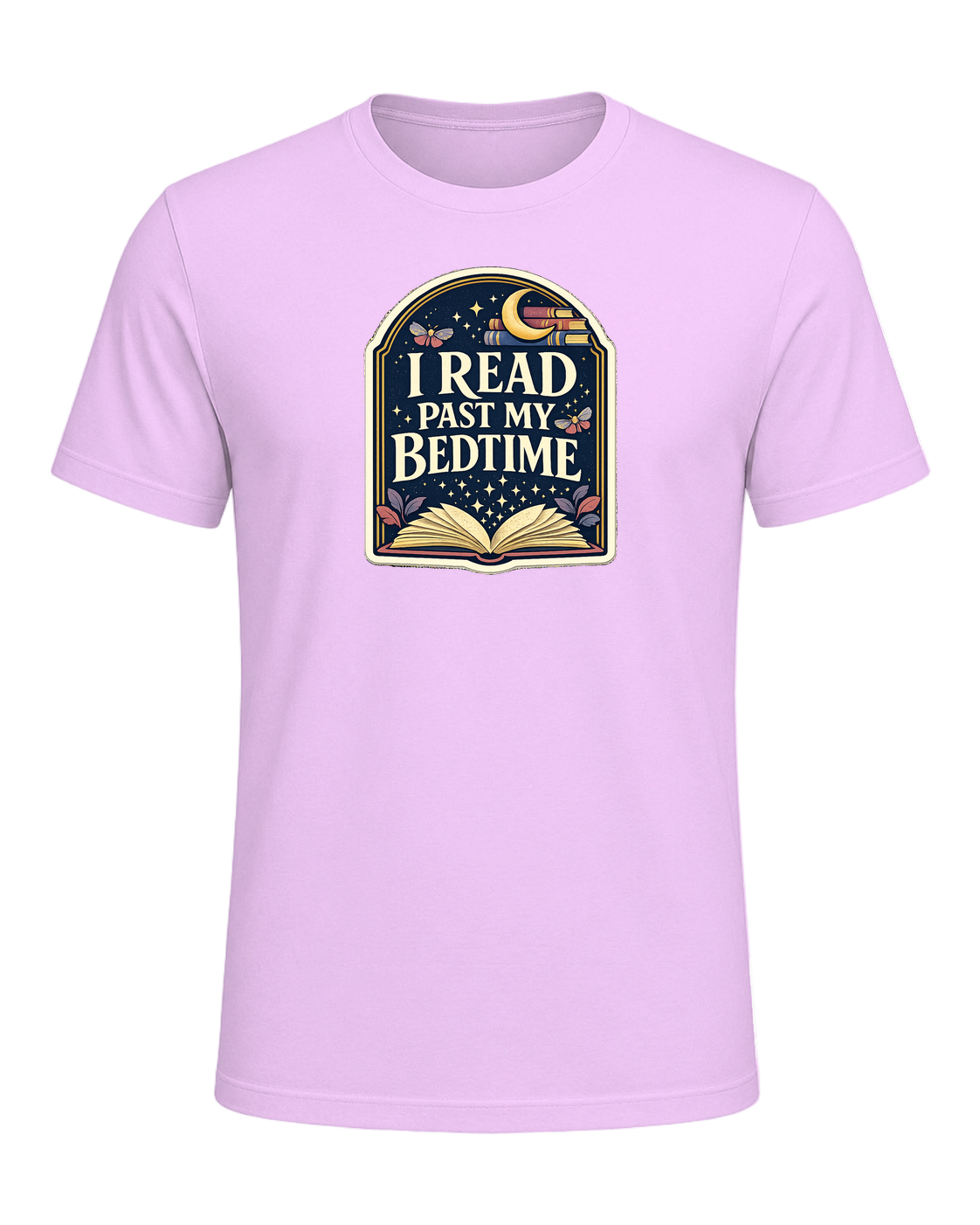I Read Past My Bedtime Tee — Heather Prism Lilac