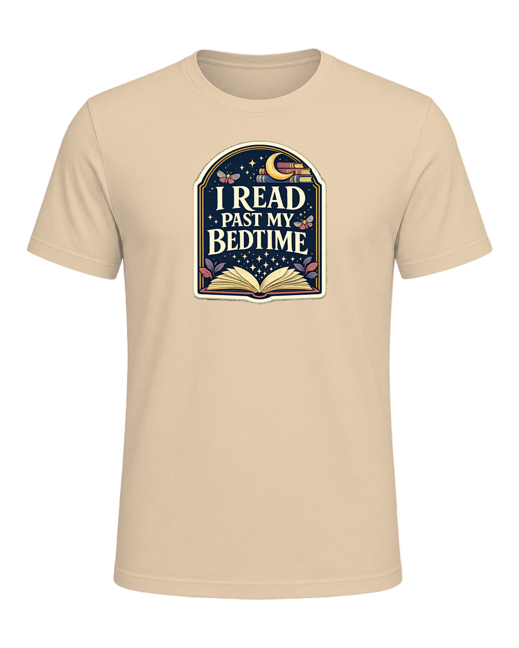I Read Past My Bedtime Tee — Soft Cream