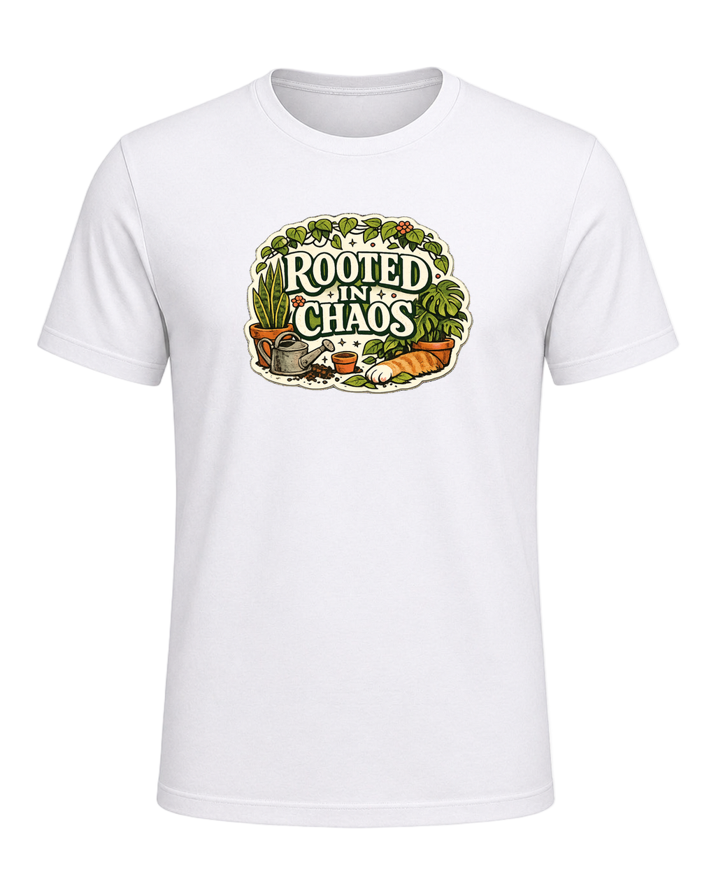 A cozy vintage plant mom tee for anyone beautifully rooted in houseplant chaos. — White