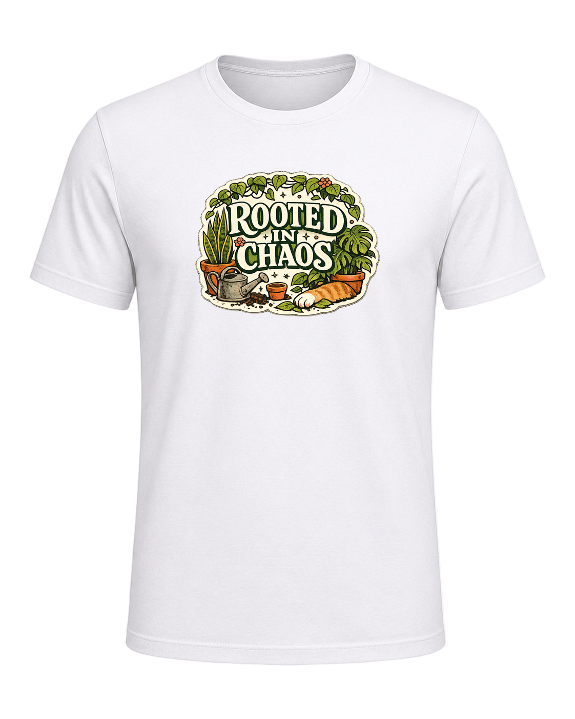 A cozy vintage plant mom tee for anyone beautifully rooted in houseplant chaos. — White