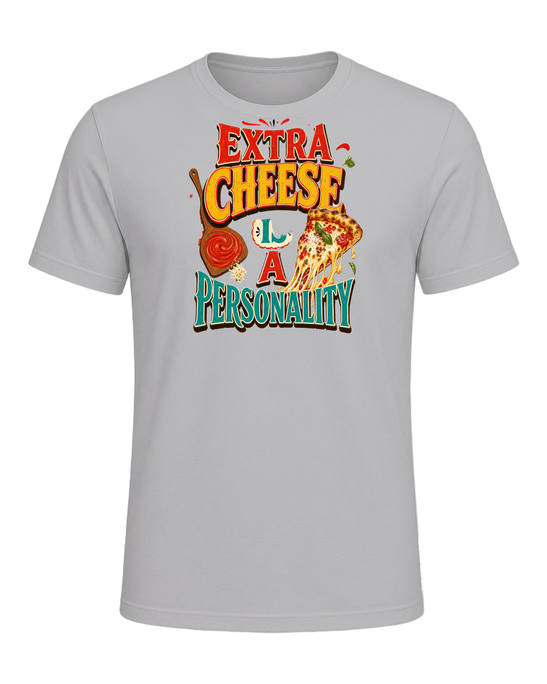 EXTRA CHEESE IS A PERSONALITY — Athletic Heather