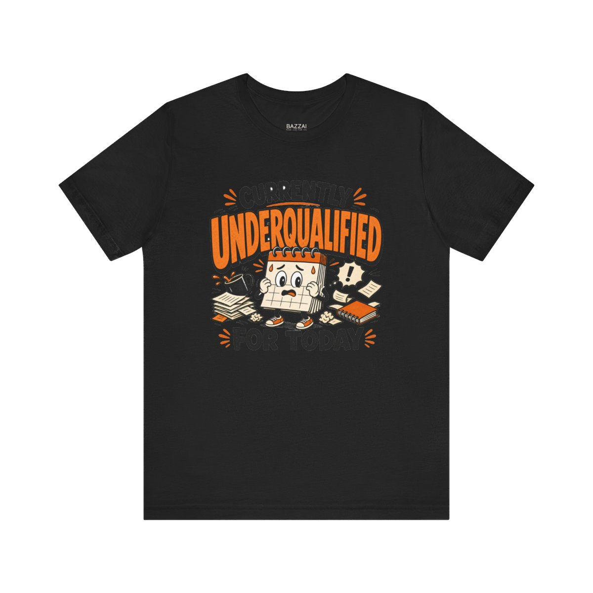 Funny Work T-Shirt — Currently Underqualified for Today — t-shirt design