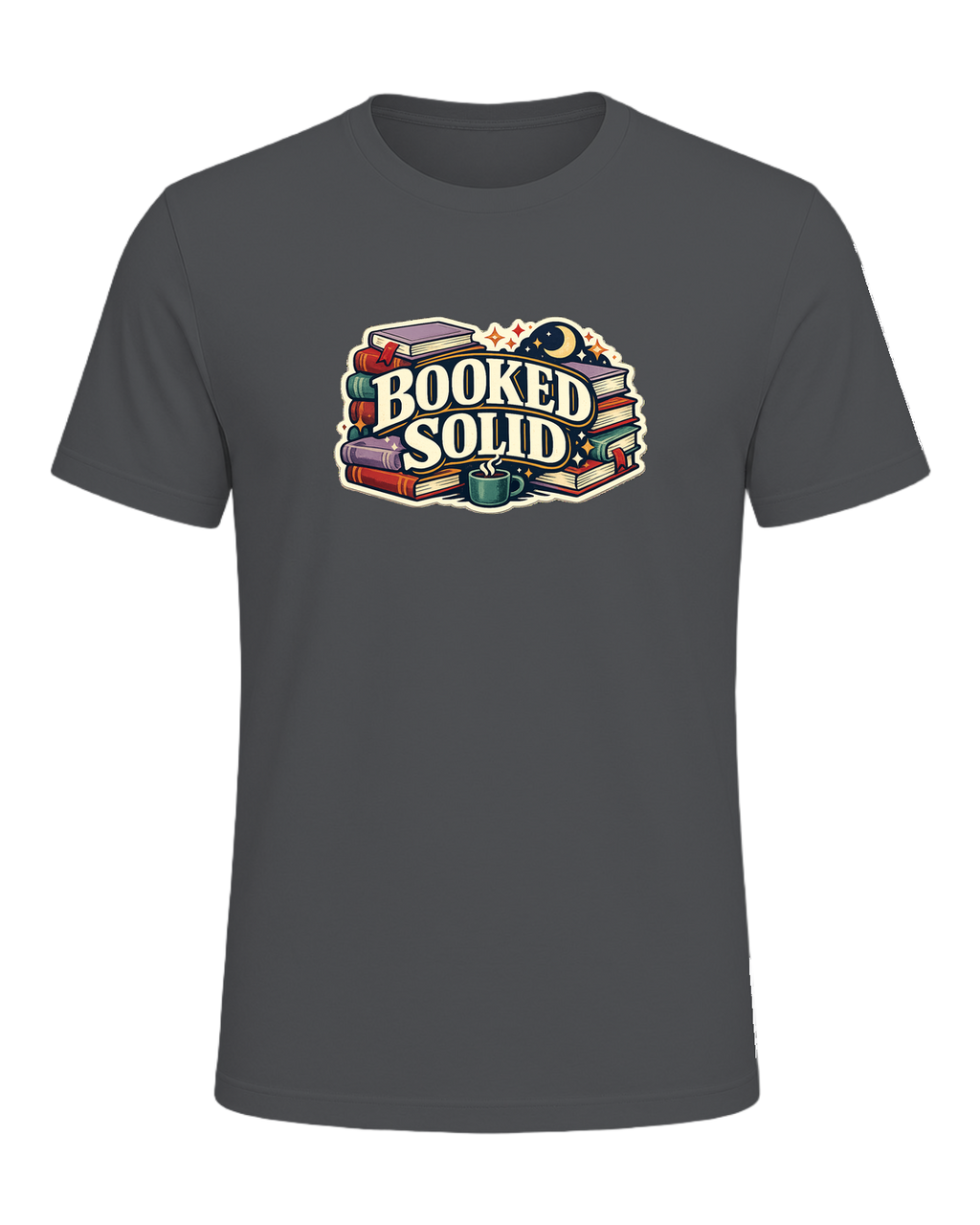 Booked Solid Tee — Asphalt