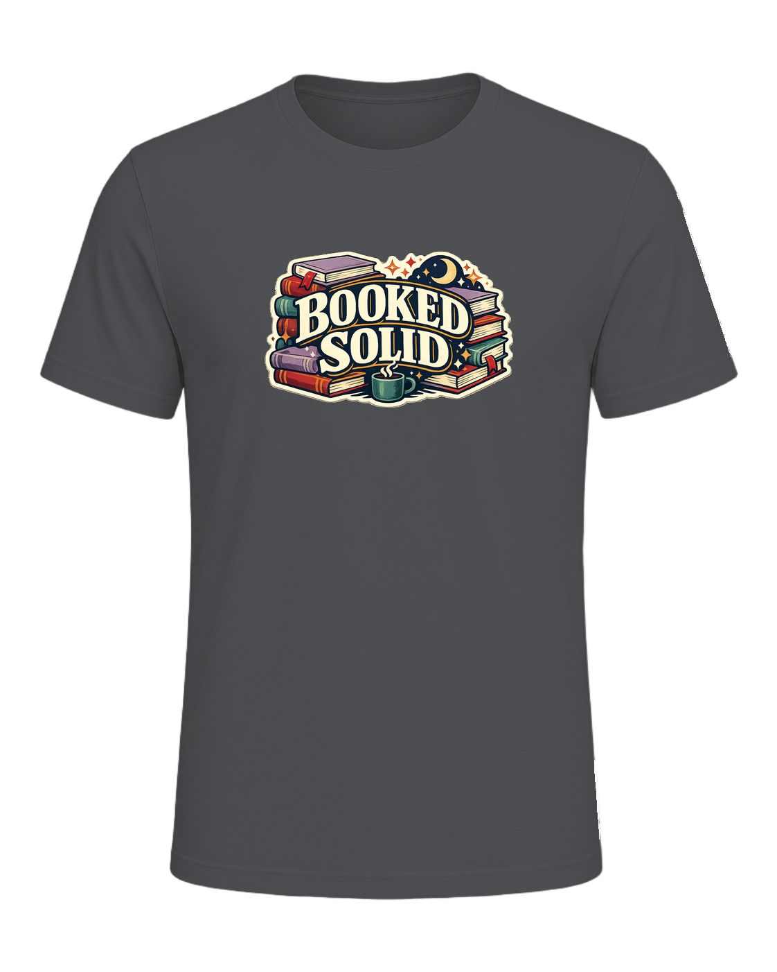 Booked Solid Tee — Asphalt