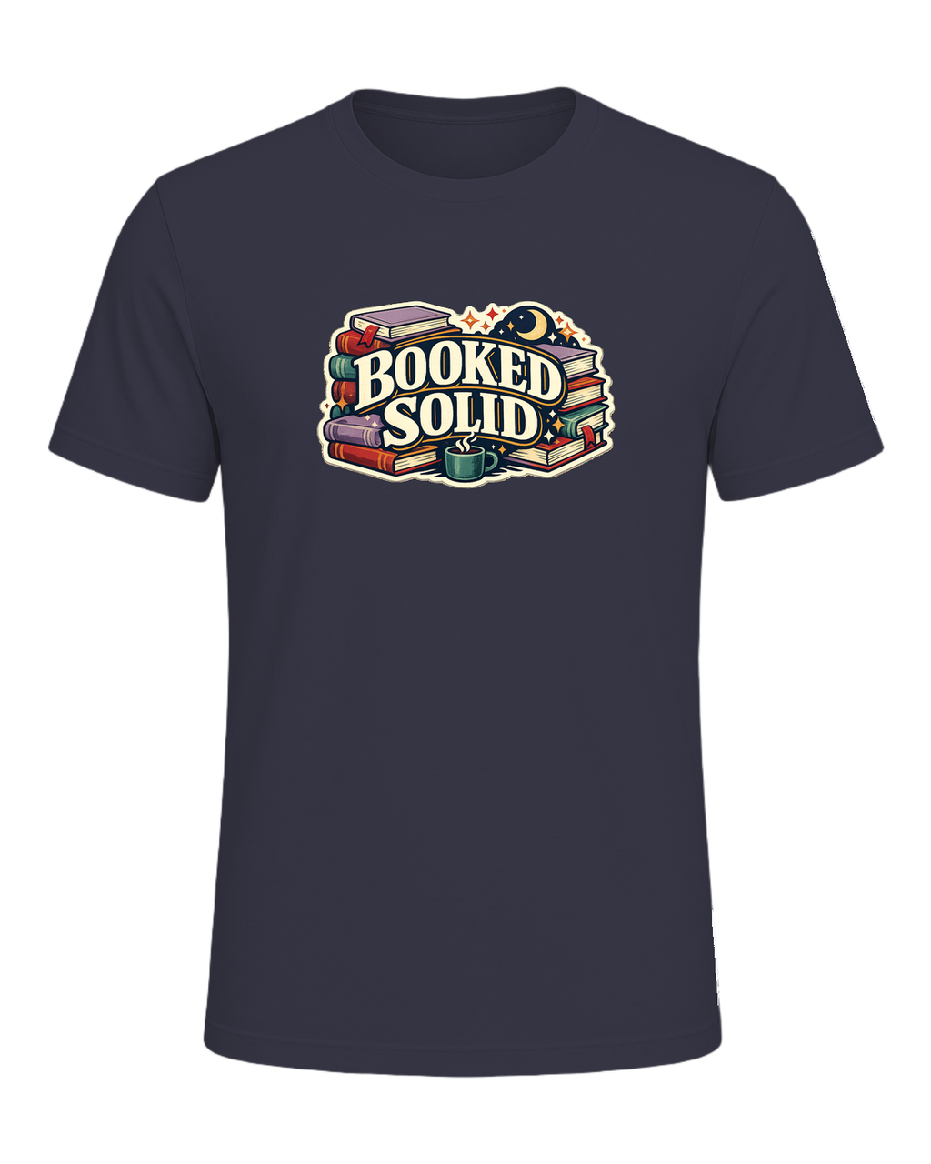 Booked Solid Tee — Heather Midnight Navy