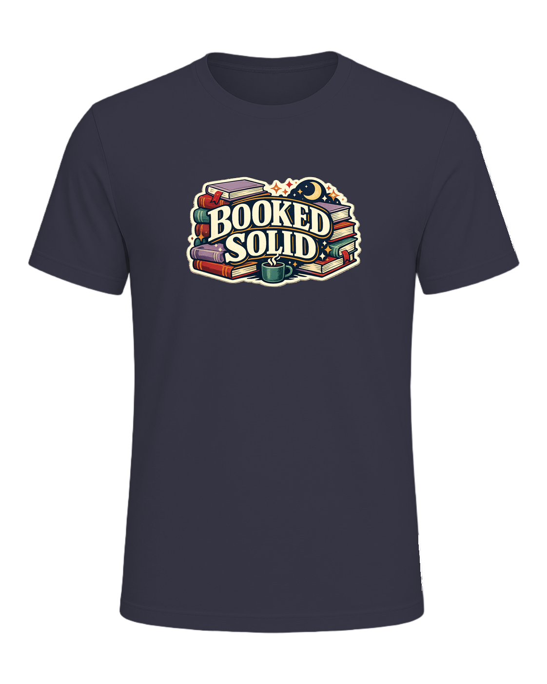 Booked Solid Tee — Heather Midnight Navy